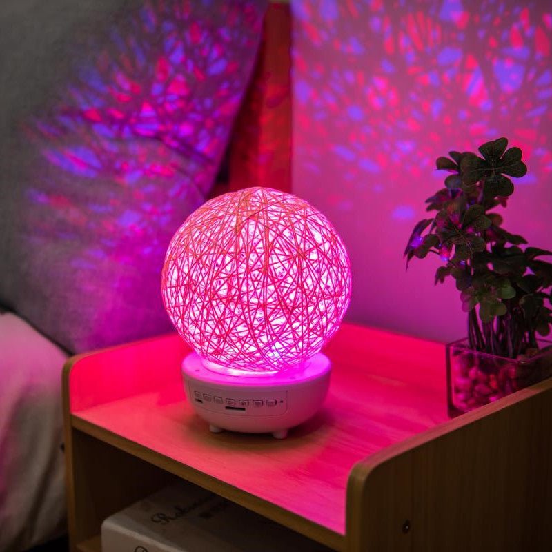 bluetooth music led night light romantic table lamp bedside ball moon - 4